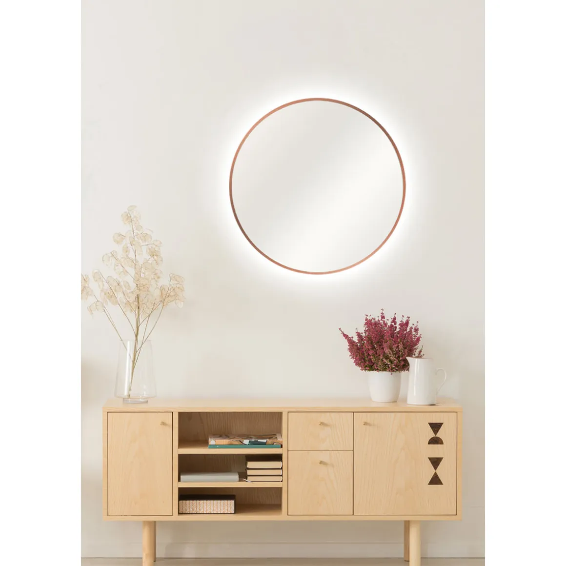 DSK Design LED Lichtspiegel Silver Barbier Copper Dm 50 cm