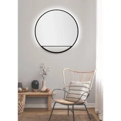 DSK Design LED Lichtspiegel Silver Cosmos Black Dm 80 cm