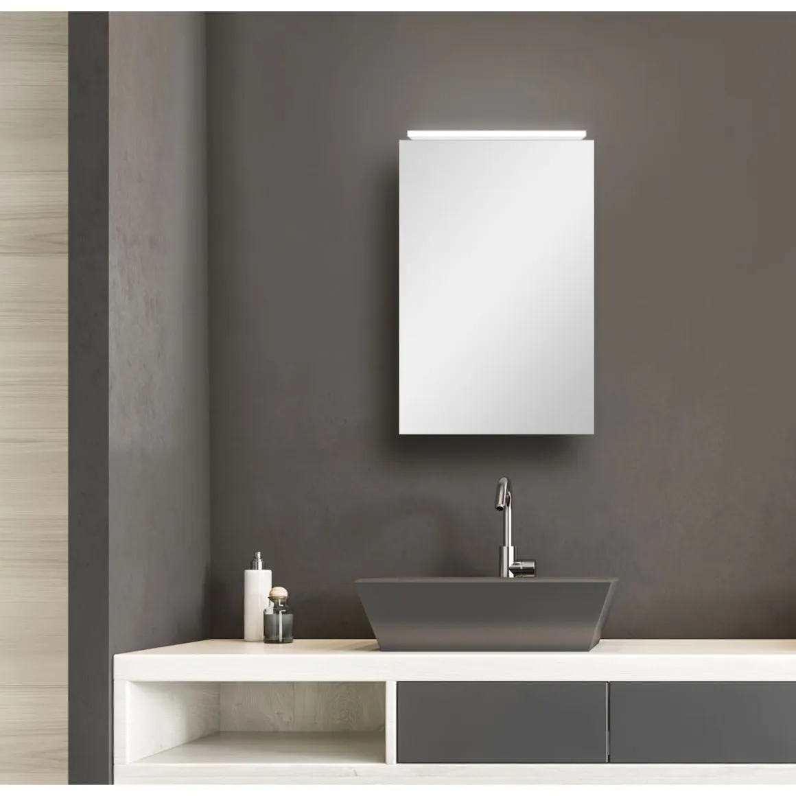 DSK Design LED Spiegelschrank Aluminio Vegas 40 x 60 cm