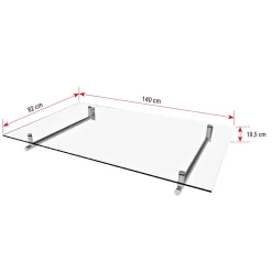 Durabil Edelstahl-Vordach HD 140 140 x 80 x 19,5 cm