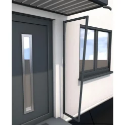 Durabil Seitenblende B1 anthrazit Acrylglas klar 4 mm 45 x 60 x 200 cm