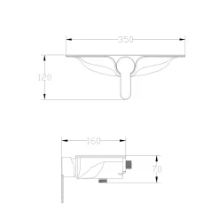 Duscharmatur Waterway weiß mit Ablage