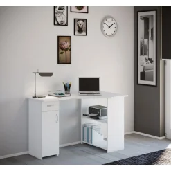 Eckschreibtisch Linzia weiß/weiß