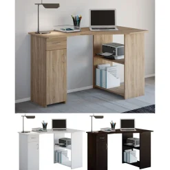 Eckschreibtisch Linzia weiß/weiß