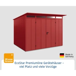 EcoStar Gerätehaus Elegant-PTyp 3RAL3004 2 flg