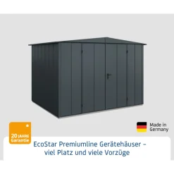 EcoStar Gerätehaus Elegant-STyp 3RAL7016 2 flg