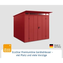 EcoStar Gerätehaus Elegant-PTyp 2RAL3004 2 flg
