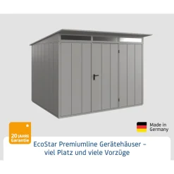 EcoStar Gerätehaus Elegant-PTyp 3RAL9007 1 flg