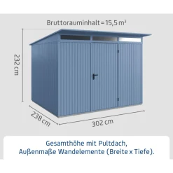 EcoStar Gerätehaus Trend-PTyp 3RAL5014 1 flg
