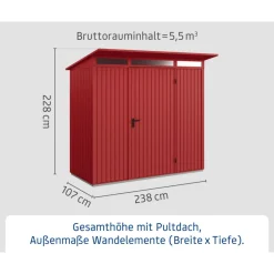 EcoStar Gerätehaus Trend-PTyp 1RAL3004 1 flg
