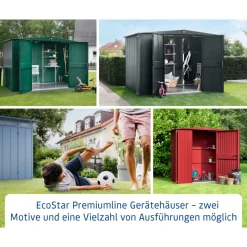 EcoStar Gerätehaus Trend-PTyp 2RAL6005 2 flg