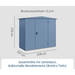 EcoStar Gerätehaus Trend-STyp 1RAL5014 1 flg