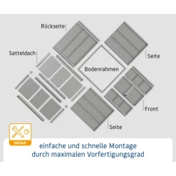 EcoStar Gerätehaus Trend-STyp 2RAL3004 2 flg