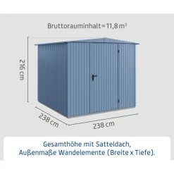 EcoStar Gerätehaus Trend-STyp 2RAL5014 1 flg