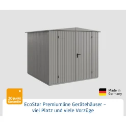EcoStar Gerätehaus Trend-STyp 2RAL9007 2 flg