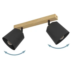 Eglo LED Deckenleuchte Cotorro 2-flammig schwarz