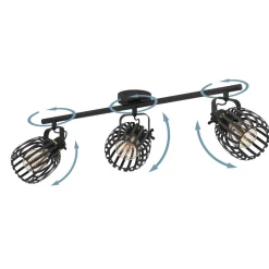 Eglo LED Spot Girona 3-flammig schwarz/messing