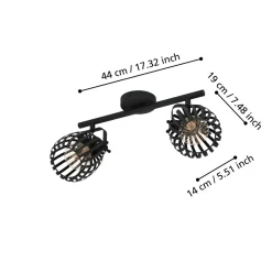 Eglo LED Spot Girona 2-flammig schwarz/messing