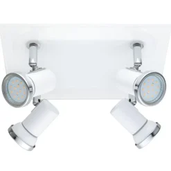 Eglo LED-DeckenleuchteTamara 4-flammig 26 x 26 cm weiß/chrom