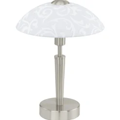 Eglo Tischleuchte Solo mit Touch Nickel-Dekor