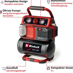 Einhell Akku-Kompressor TE-AC 18/75 Li OF-Solo
