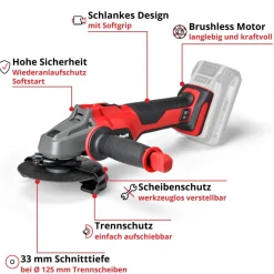 Einhell Akku-Winkelschleifer AXXIO 18/125