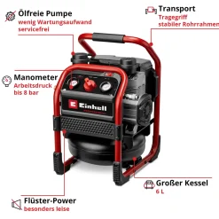 Einhell Professional Akku-Kompressor SILENZZO 18/160