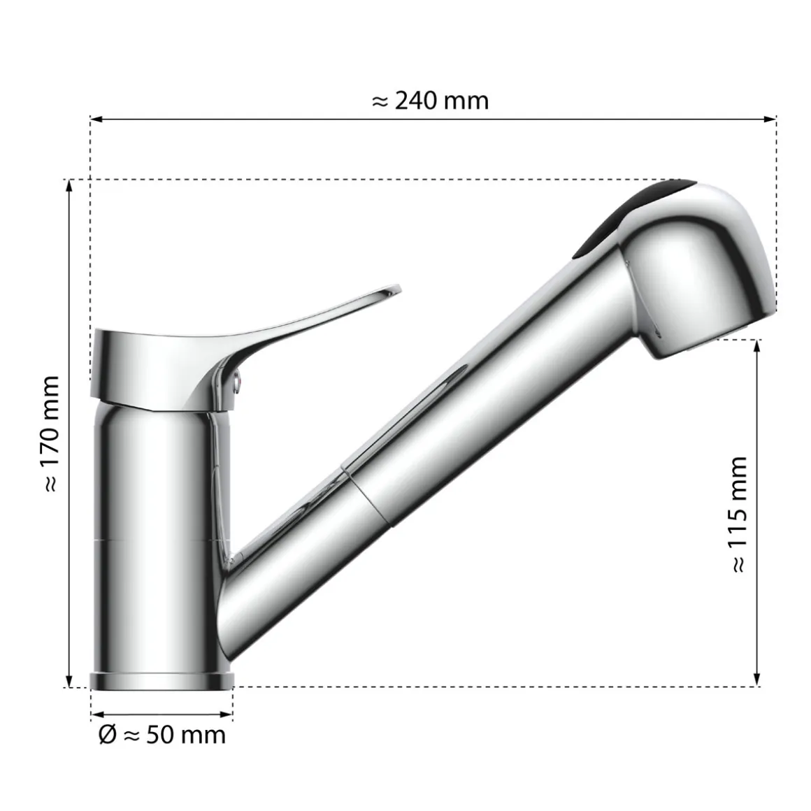 Eisl Spültischarmatur „Verona“ chrom mit Geschirrbrause