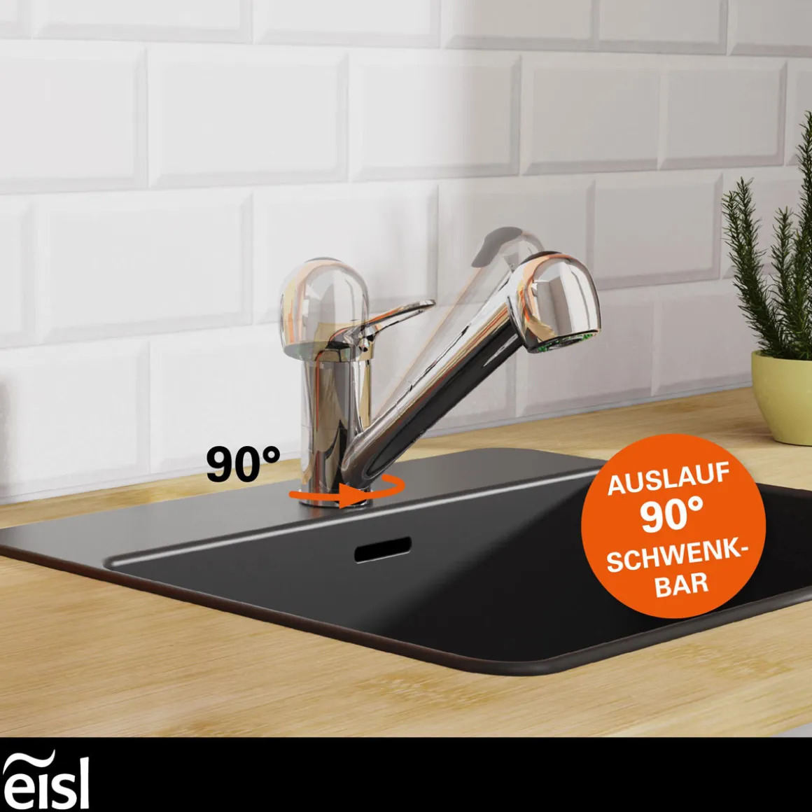 Eisl Spültischarmatur „Verona“ chrom mit Geschirrbrause