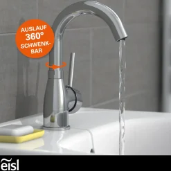 Eisl Waschtischarmatur „Futura“ Niederdruck chrom Cold-Start-Funktion
