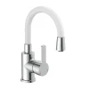 Eisl Waschtischarmatur Flexo chrom weiß Cold Start