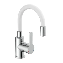 Eisl Waschtischarmatur Flexo chrom weiß Cold Start