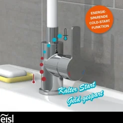 Eisl Waschtischarmatur Flexo chrom weiß Cold Start