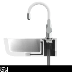 Eisl Waschtischarmatur Flexo chrom weiß Cold Start