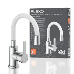 Eisl Waschtischarmatur Flexo chrom weiß Cold Start