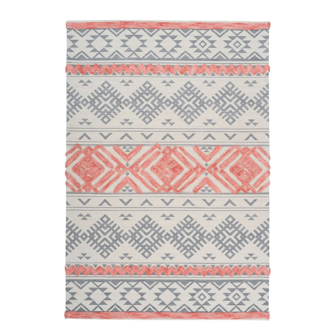 Ethno-Teppich „Ethnie 200“, grau/apricot