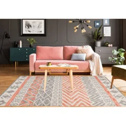 Ethno-Teppich Ethnie 100 grau/apricot