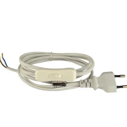 Euro-Zuleitung mit Schnurschalter 2 m weiß