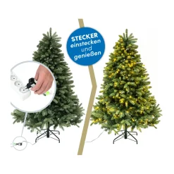 Evergreen Künstlicher Weihnachtsbaum Roswell Kiefer inkl. LEDs 122x210cm Grün