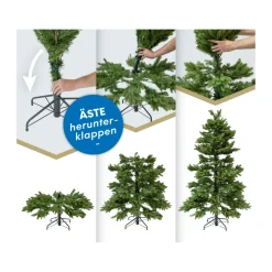 Evergreen Künstlicher Weihnachtsbaum Frost Fichte 116x180cm Grün Weiß