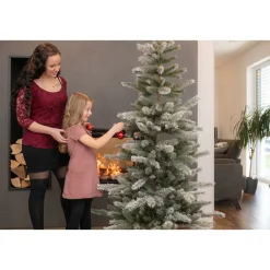 Evergreen Künstlicher Weihnachtsbaum Cedar Frost Kiefer 114x210cm Grün Weiß