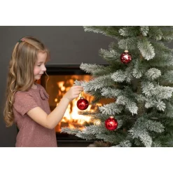 Evergreen Künstlicher Weihnachtsbaum Cedar Frost Kiefer 114x210cm Grün Weiß