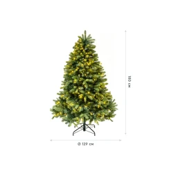 Evergreen Künstlicher Weihnachtsbaum Vermont Fichte inkl. LEDs 129x180cm Grün