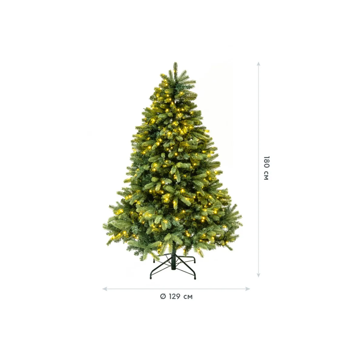 Evergreen Künstlicher Weihnachtsbaum Vermont Fichte inkl. LEDs 129x180cm Grün