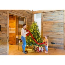 Evergreen Künstlicher Weihnachtsbaum Vermont Fichte inkl. LEDs 129x180cm Grün