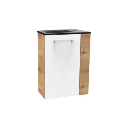 Fackelmann Gäste-WC Glasbecken SBC 450 x 97 x 250 mm Grau links wie rechts verwendbar