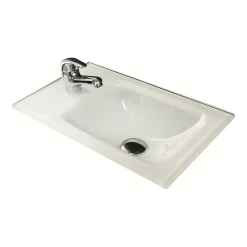 Fackelmann Gäste-WC Glasbecken SBC 450 x 97 x 250 mm Weiß links wie rechts verwendbar