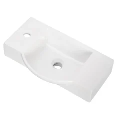 Fackelmann Gäste-WC Keramikbecken SBC 545 x 145 x 317 mm Weiß Hahnloch links