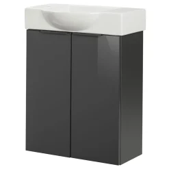 Fackelmann Gäste-WC Keramikbecken SBC 545 x 145 x 317 mm Weiß Hahnloch links