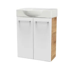 Fackelmann Gäste-WC Keramikbecken SBC 545 x 145 x 317 mm Weiß Hahnloch links